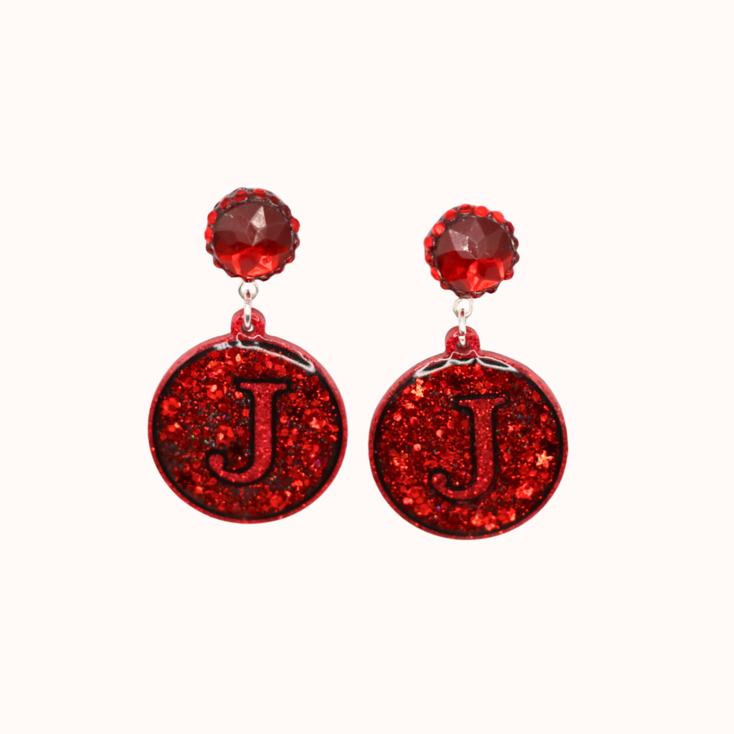 Custom Initial Earrings (A–Z)- Rhinestone Stud