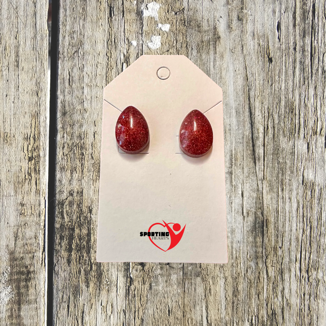Game Day- Custom Glitter Stud Earrings