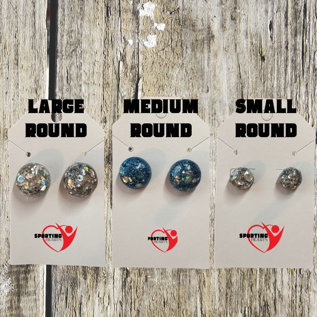 Game Day- Custom Glitter Stud Earrings