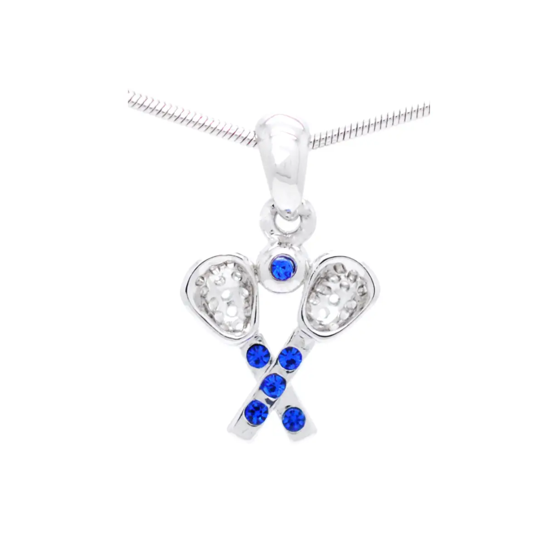 Lacrosse Rhinestone Necklace - Small Pendant
