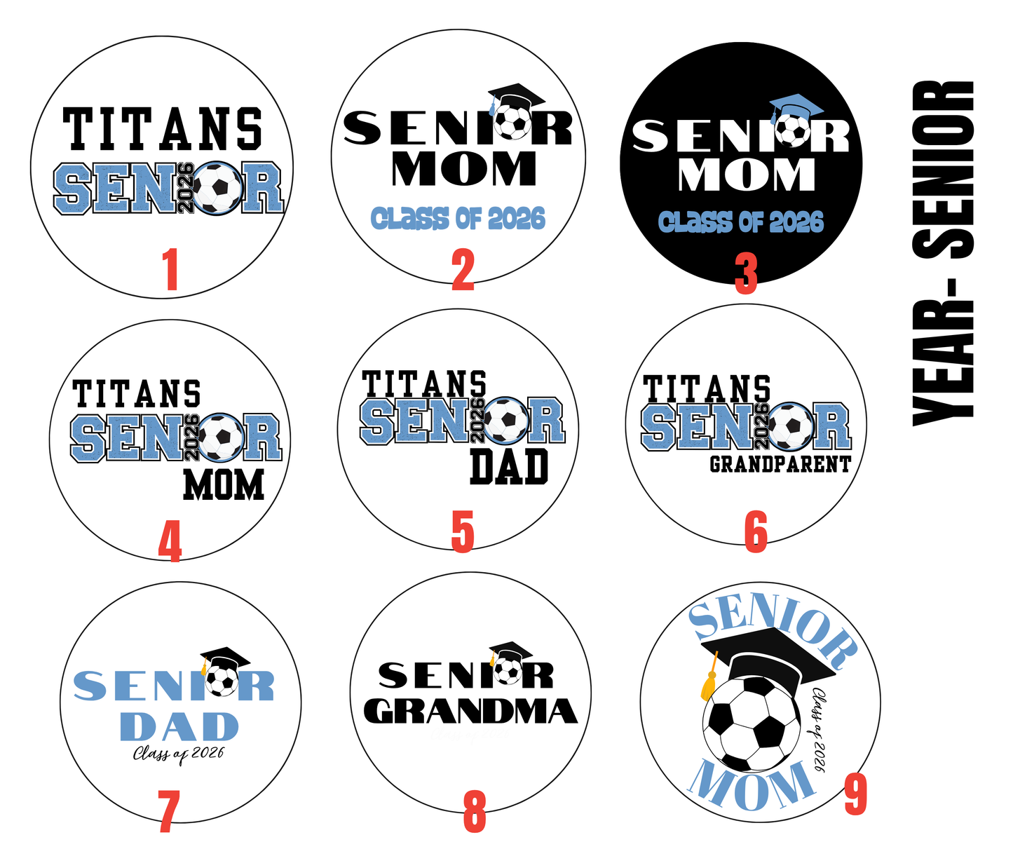 Personalized Game Day Button Pins- Collins High School Seniors