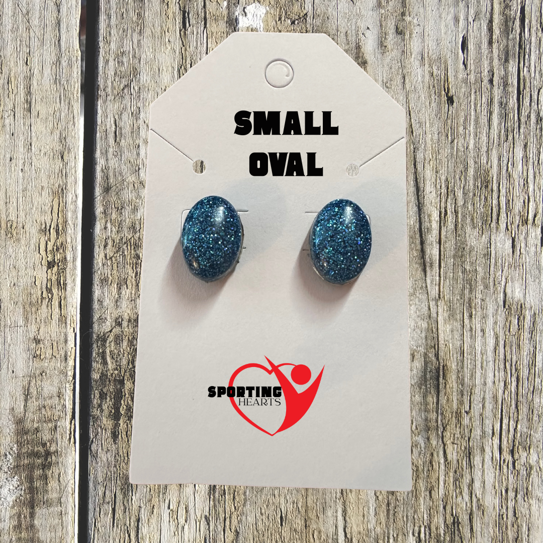Game Day- Custom Glitter Stud Earrings