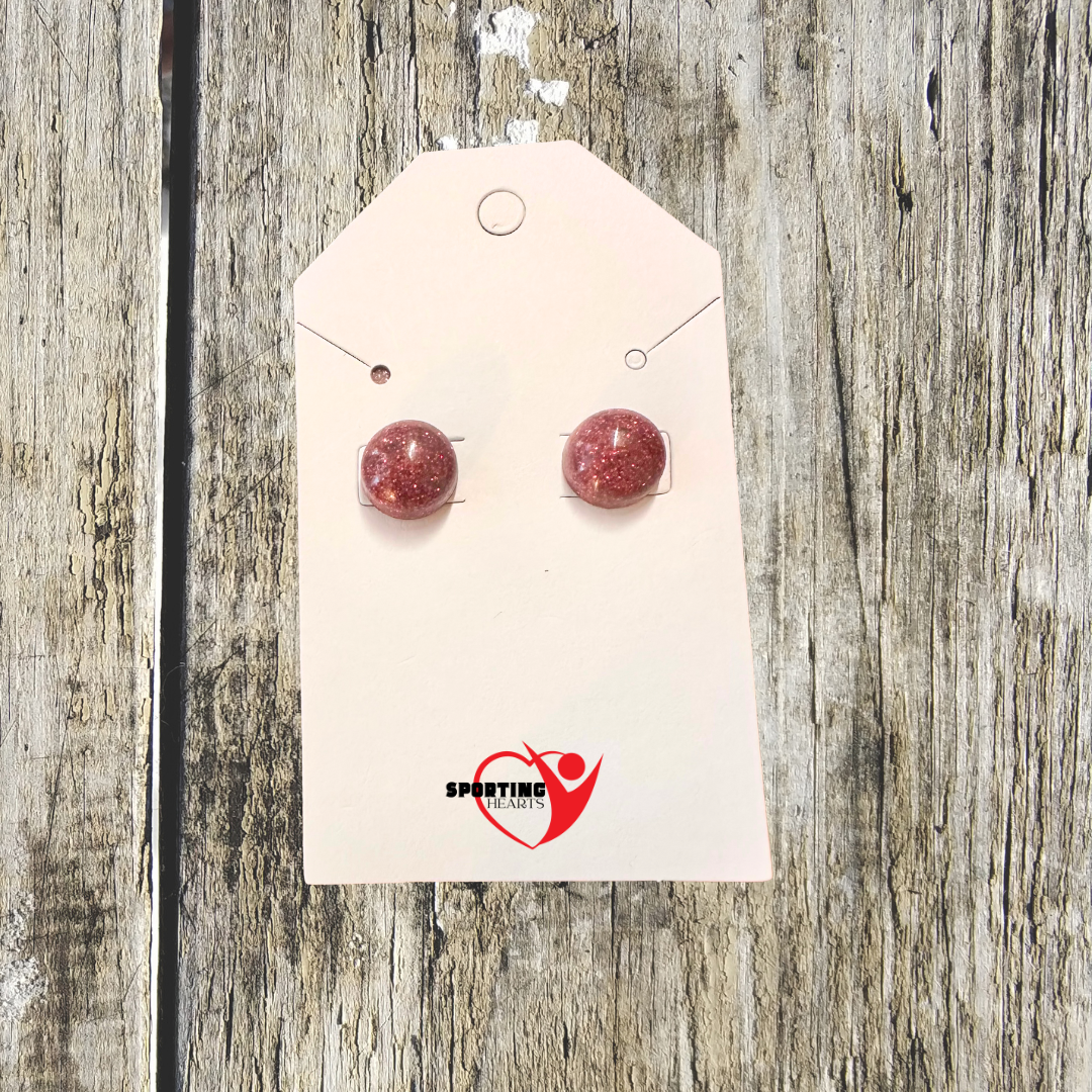 Game Day- Custom Glitter Stud Earrings