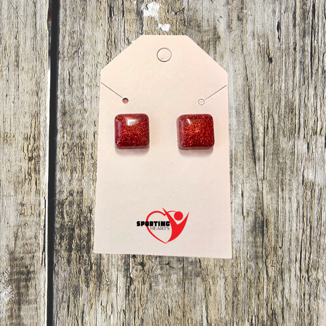 Game Day- Custom Glitter Stud Earrings