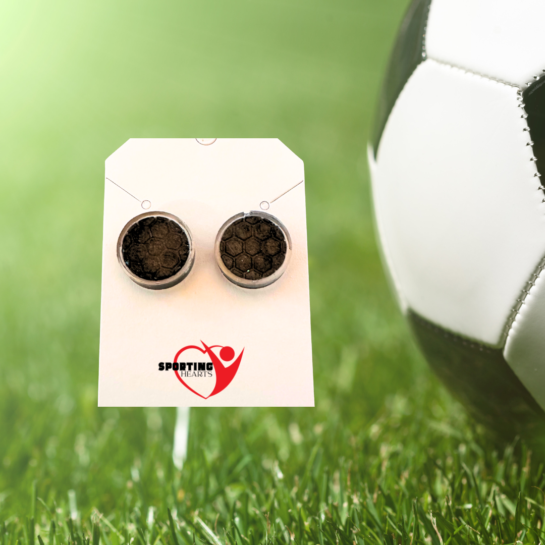 Custom Round Sport Glitter Resin Stud Earrings