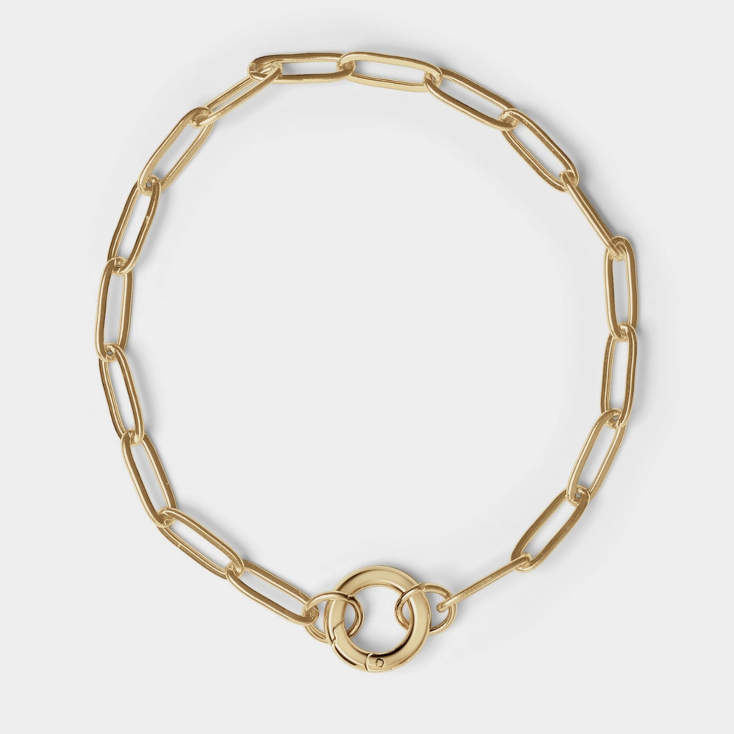 Paperclip Round Carabiner Charm Holder Bracelet