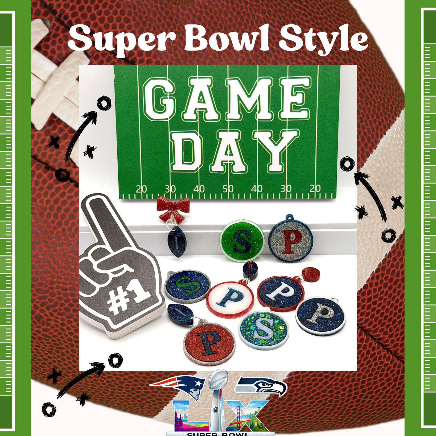 Super Bowl Earring Collection: Seahawks vs. Patriots