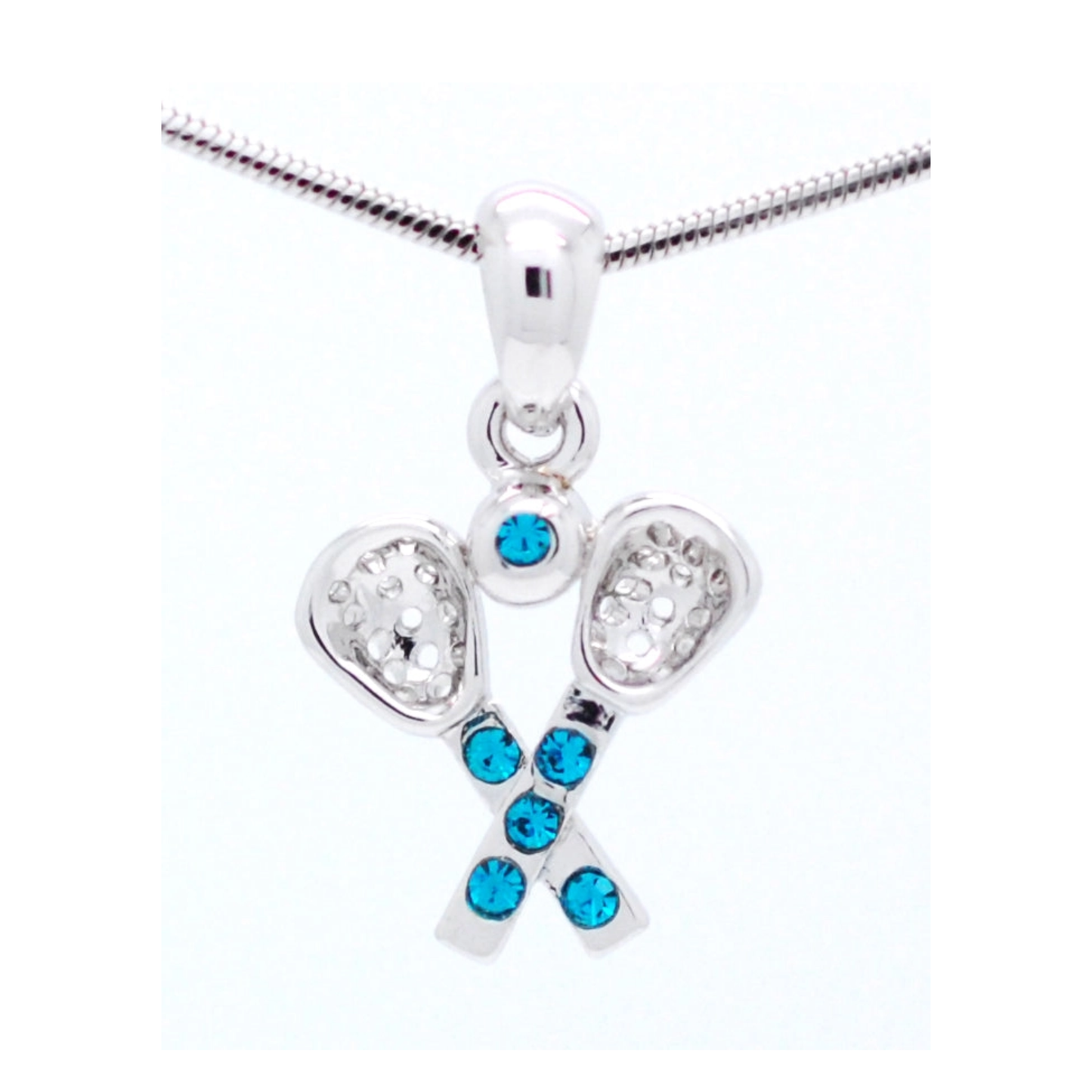 Lacrosse Rhinestone Necklace - Small Pendant