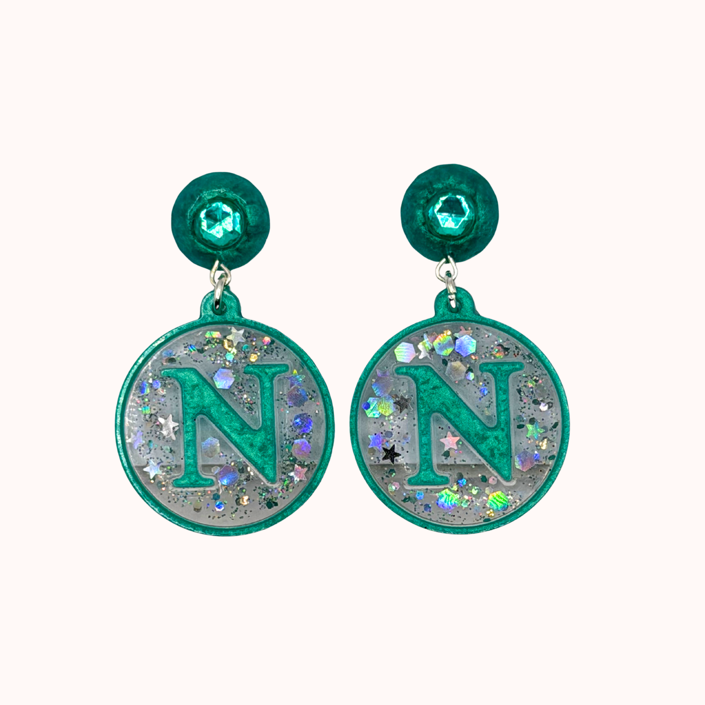 Custom Initial Earrings (A–Z)- Rhinestone Stud