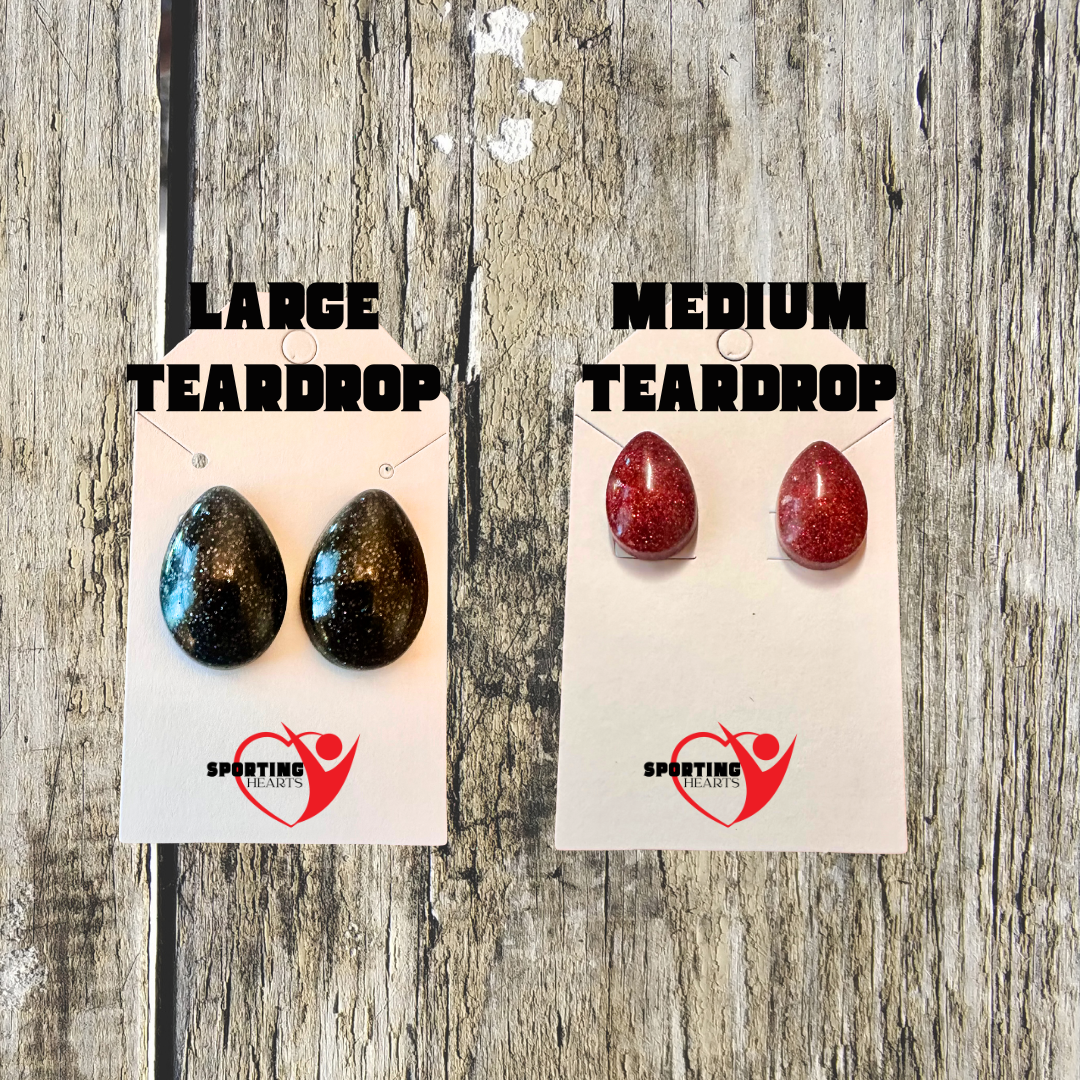 Game Day- Custom Glitter Stud Earrings