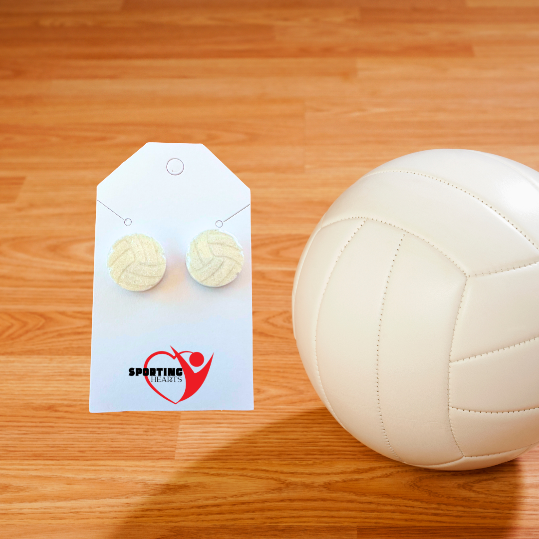 Custom Round Sport Glitter Resin Stud Earrings