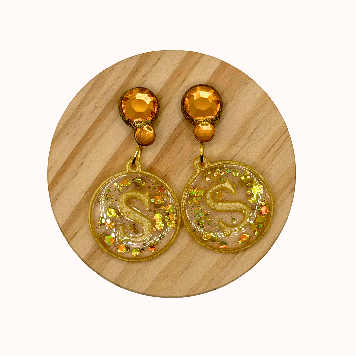Custom Initial Earrings (A–Z)- Rhinestone Stud