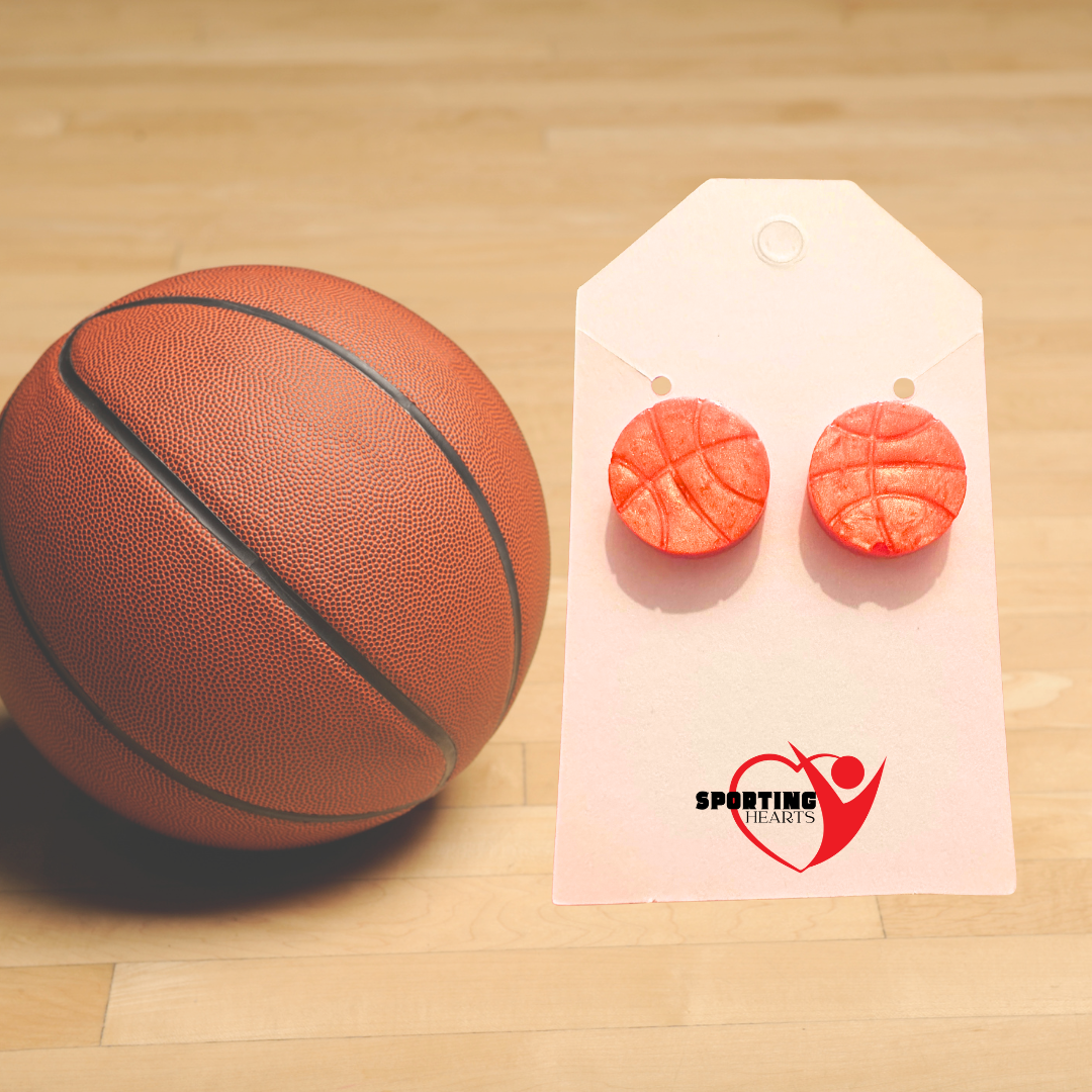 Custom Round Sport Glitter Resin Stud Earrings