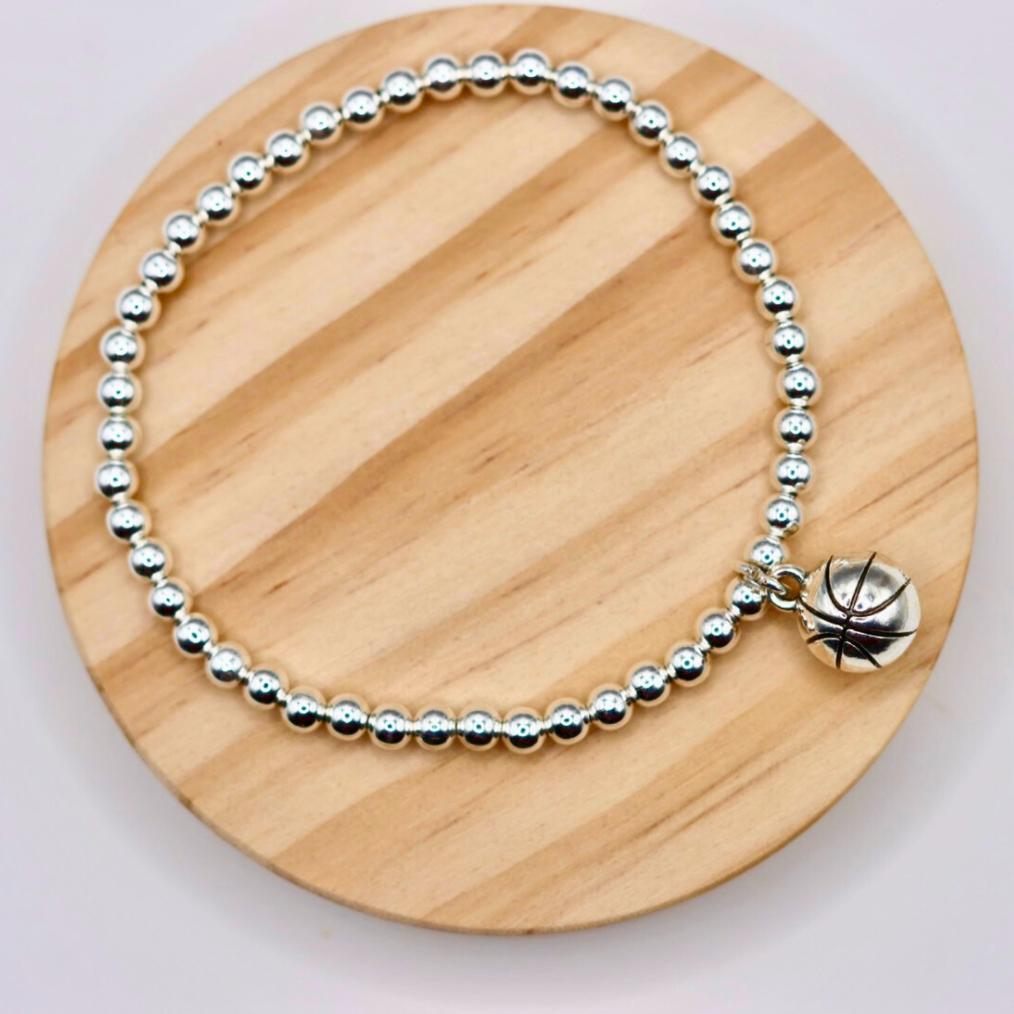 Stretch Beaded Sports Charm Bracelet