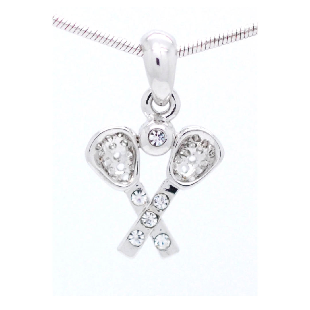 Lacrosse Rhinestone Necklace - Small Pendant