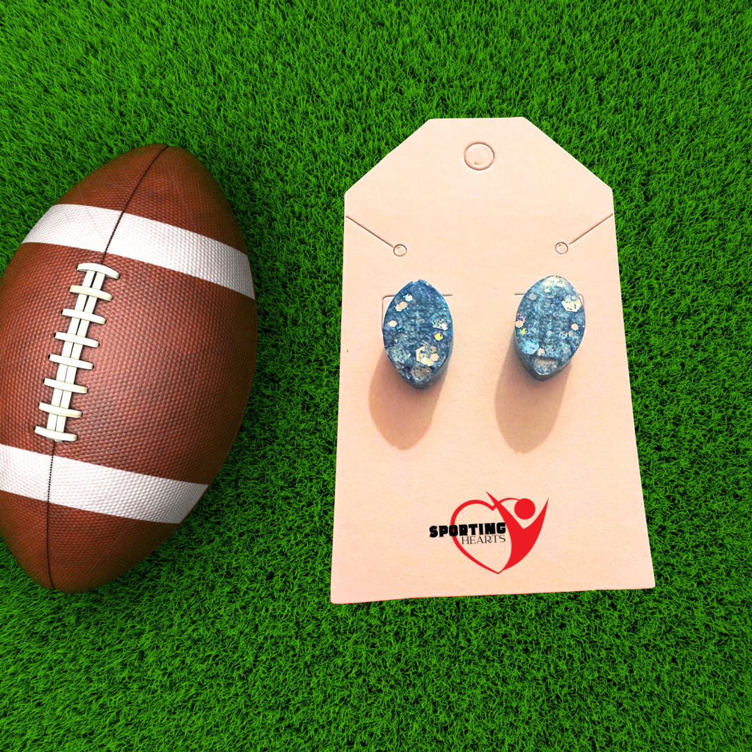 Custom Round Sport Glitter Resin Stud Earrings