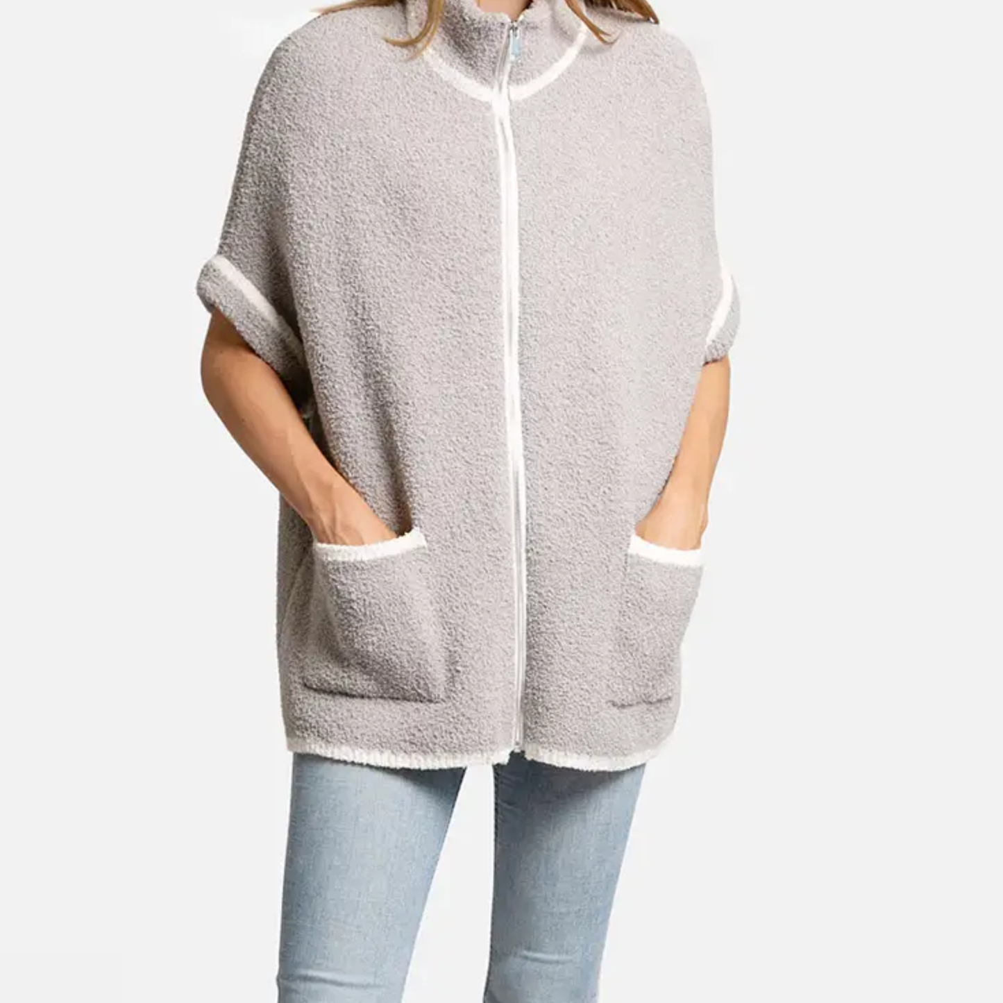 Color Pop Edge Pocket Zipper Jacket