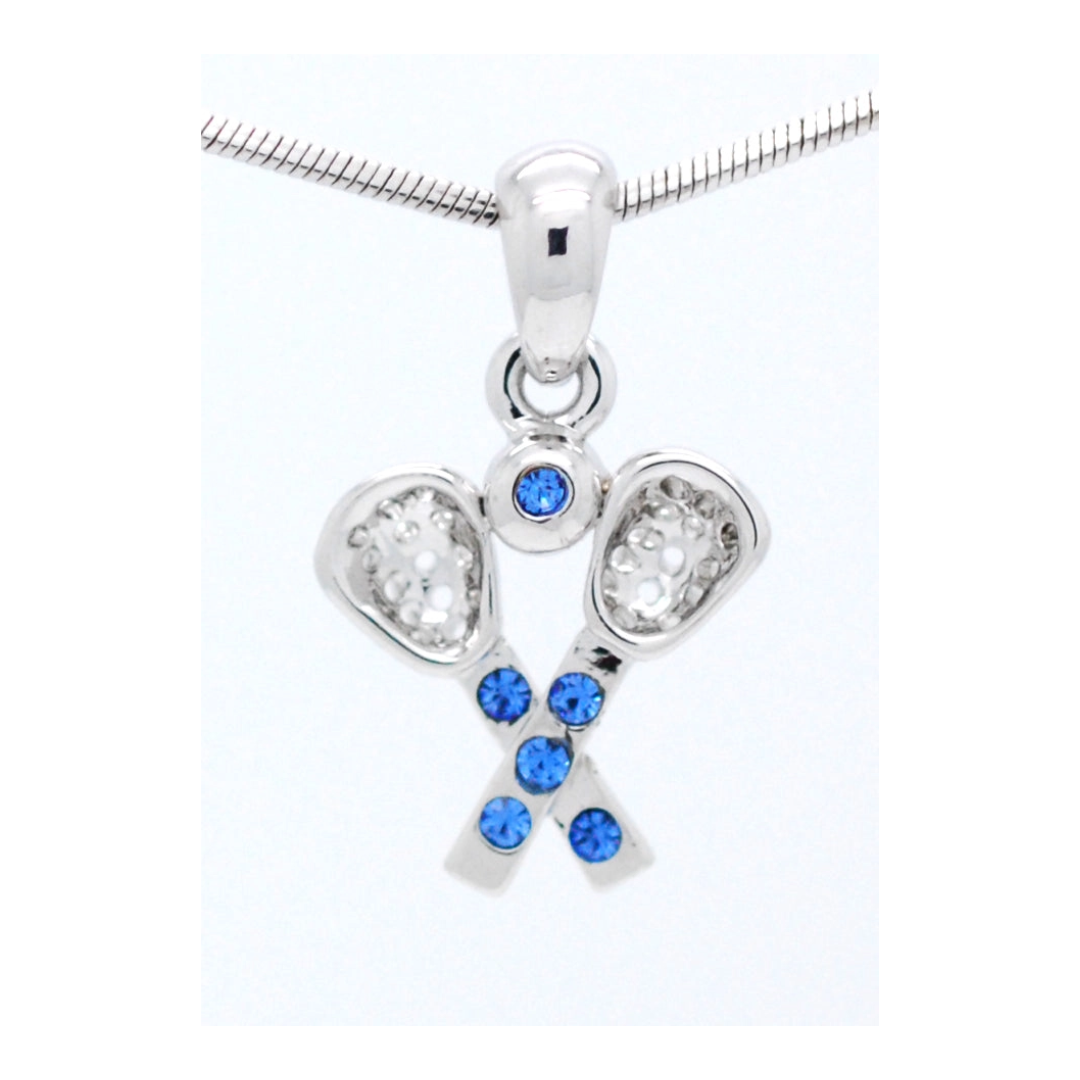 Lacrosse Rhinestone Necklace - Small Pendant
