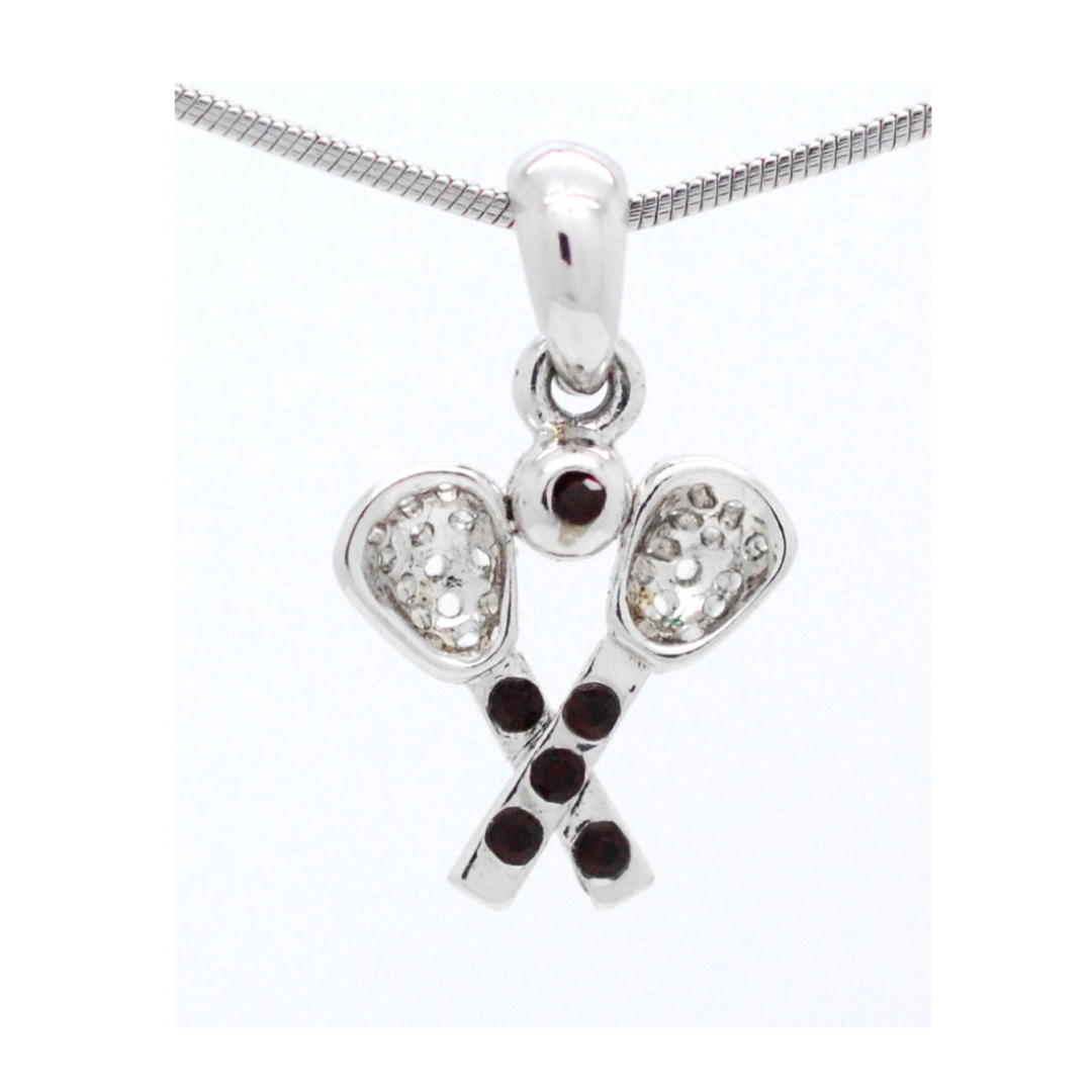 Lacrosse Rhinestone Necklace - Small Pendant