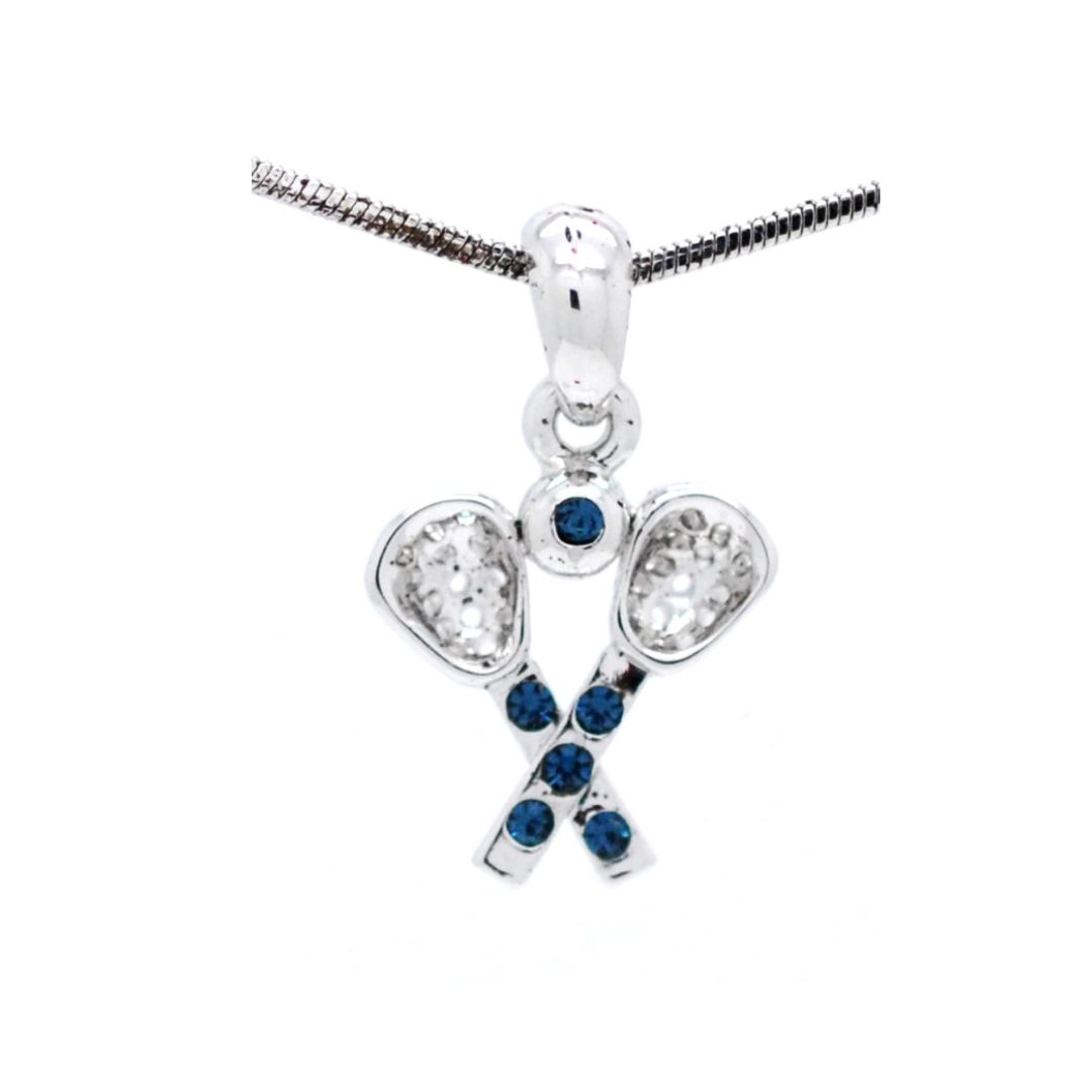 Lacrosse Rhinestone Necklace - Small Pendant