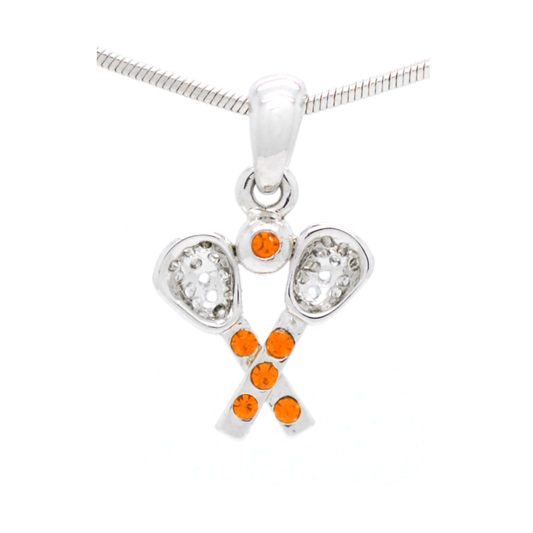 Lacrosse Rhinestone Necklace - Small Pendant