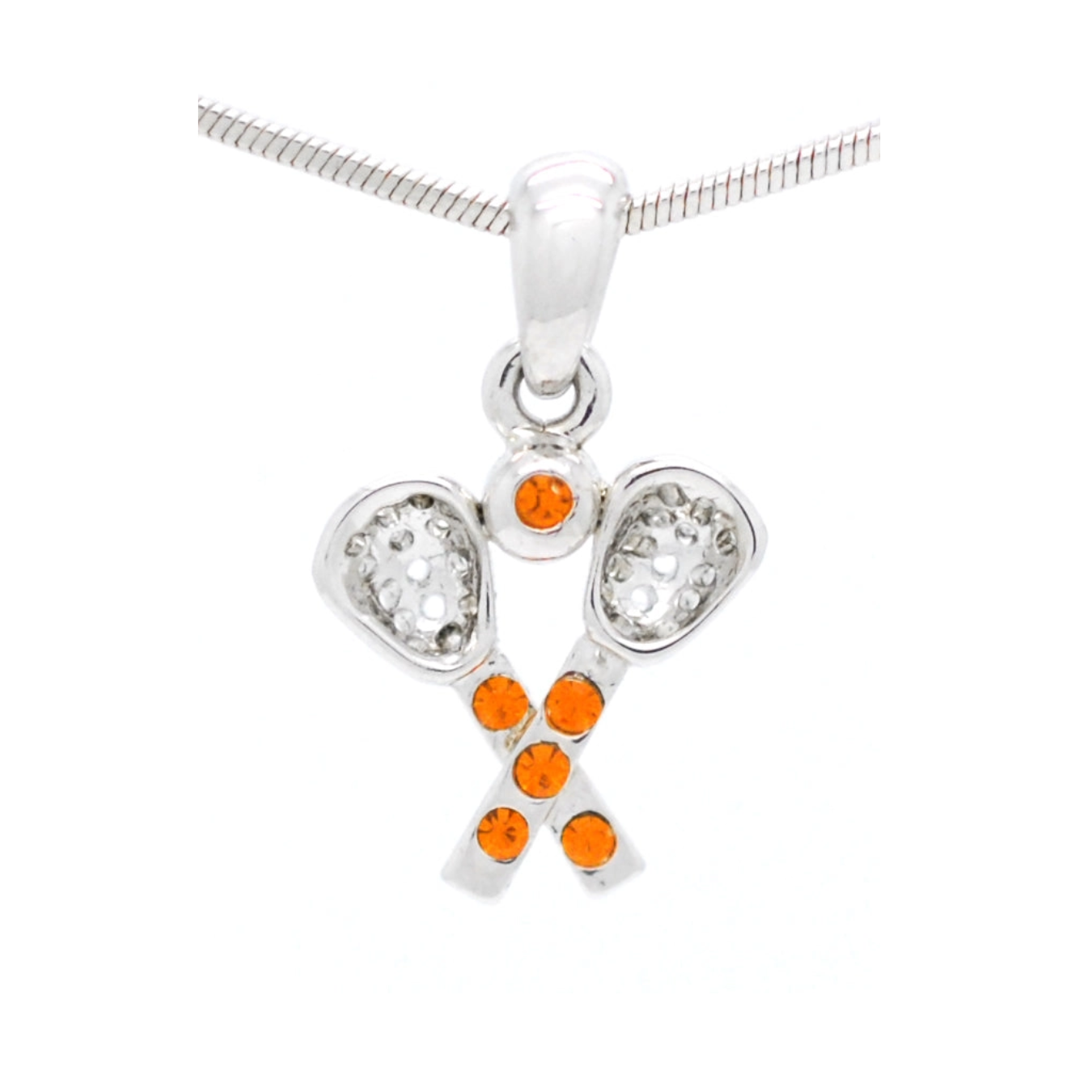 Lacrosse Rhinestone Necklace - Small Pendant