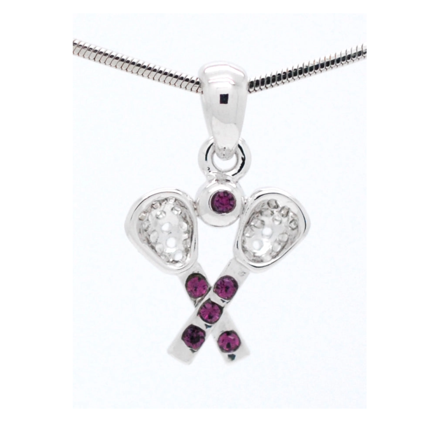 Lacrosse Rhinestone Necklace - Small Pendant