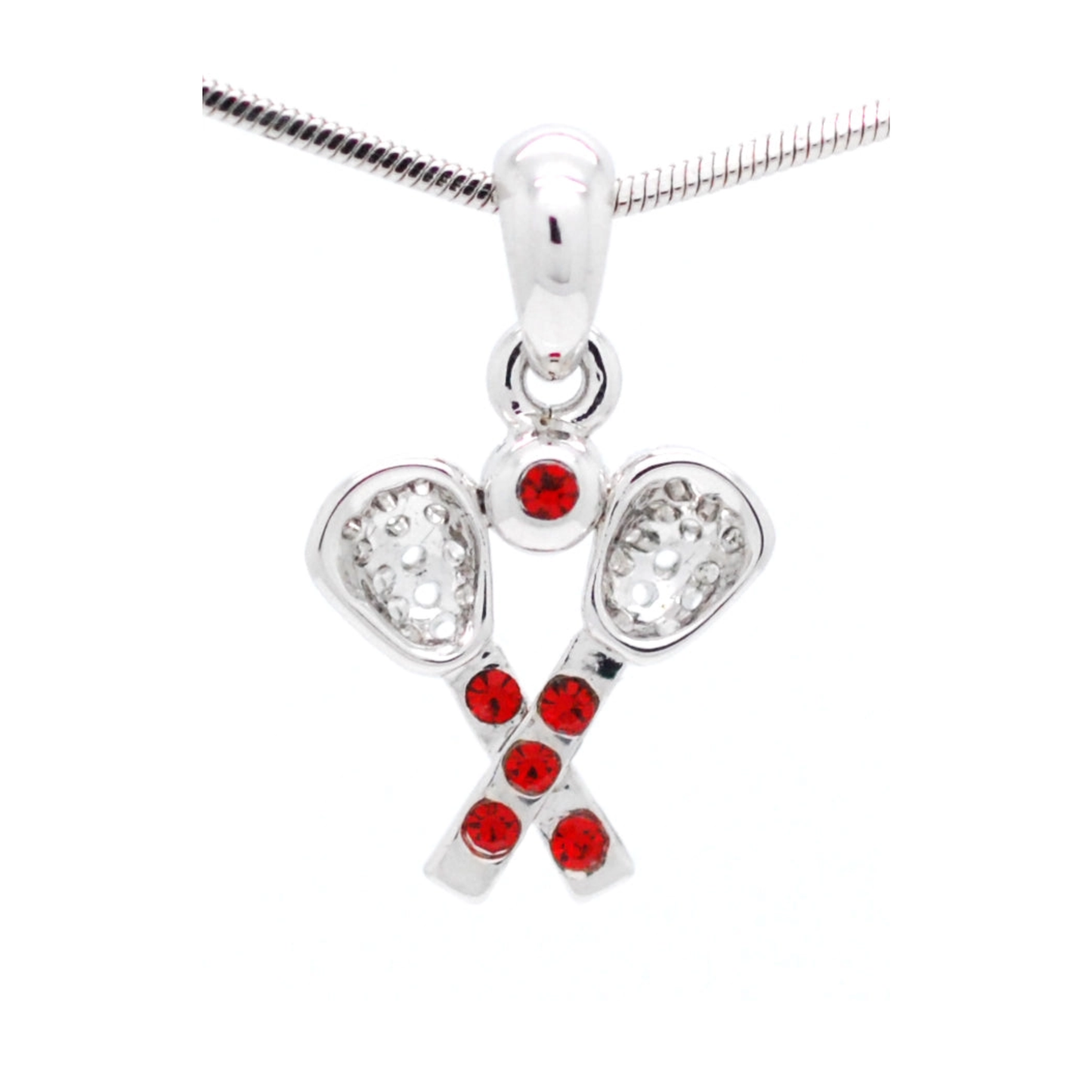 Lacrosse Rhinestone Necklace - Small Pendant