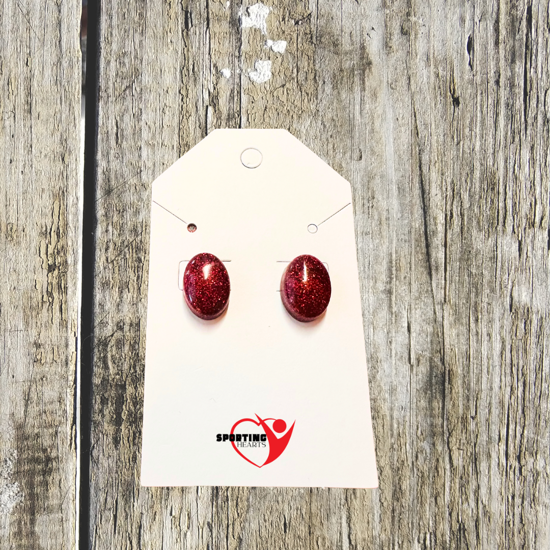 Game Day- Custom Glitter Stud Earrings