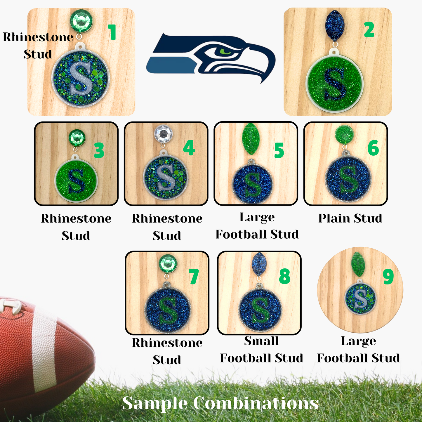 Super Bowl Earring Collection: Seahawks vs. Patriots