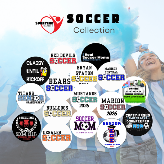 Personalized Game Day Button Pins- Soccer