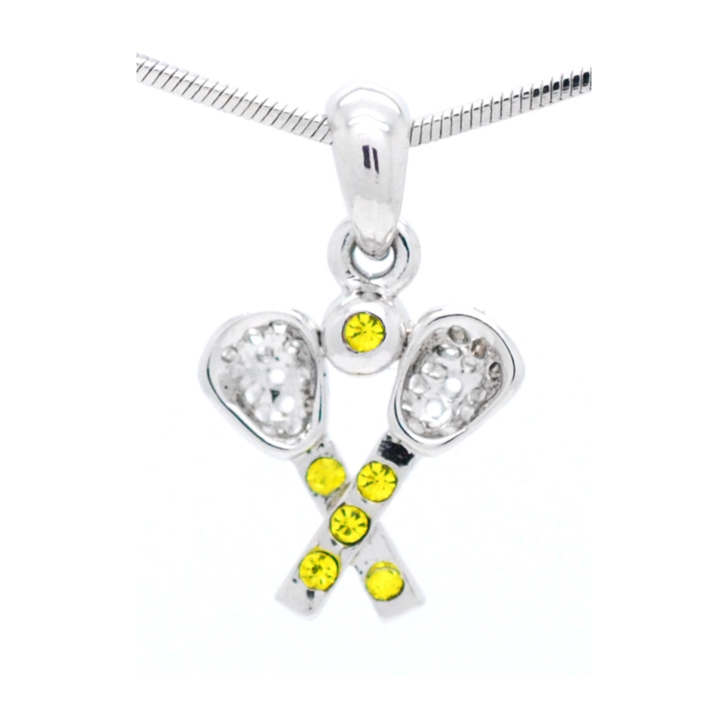 Lacrosse Rhinestone Necklace - Small Pendant